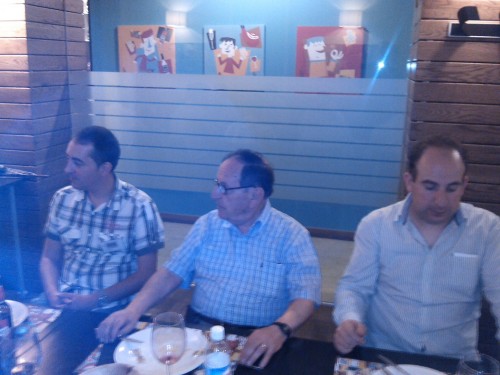 Dzul, F.Romera y Antonio en la Cena del Viernes.
