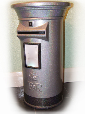 Silver Post box Bling box.JPG