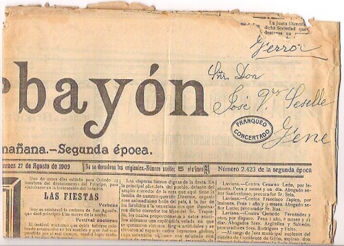 EL CARBAYON,27/Agosto/1909