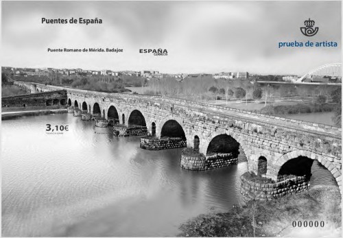 2013-09-25. Puente romano de Mérida. Prueba de artista. Imagen.jpg