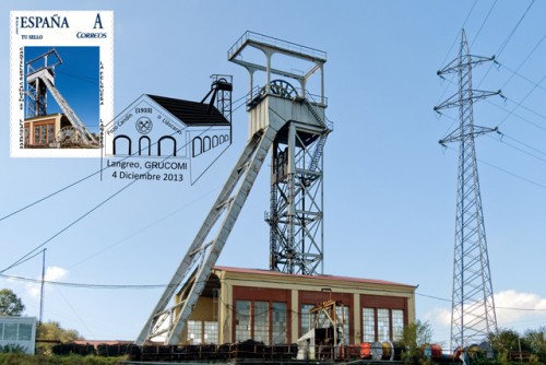 Sama de Langreo. 2013. XVI Exp. Colec. Minero Grucomi. Tarjeta matasellada. Proyecto.jpg