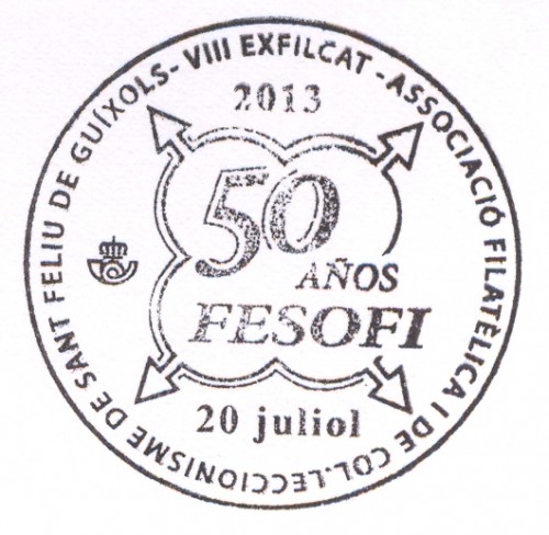 Sant Feliu de Guíxols. 2013. VIII Exficat. Matasellos 50 años Fesofi.jpg