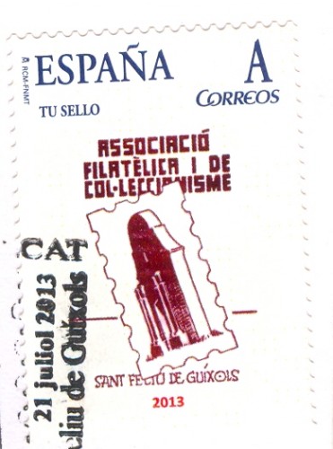 Sello personalizado. Sant Feliu de Guíxols. 2013. VIII Exfilcat. Associació. Tarifa A versión 1.jpg