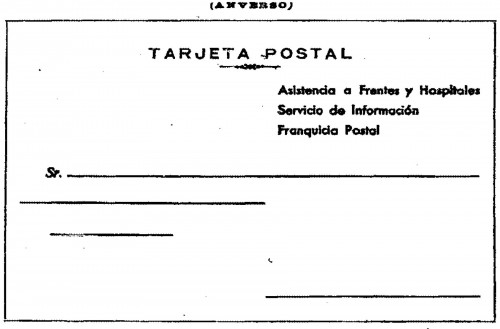 1937-11-19. Franquicia a Frentes y Hospitales. Tarjeta 2. Anverso.jpg
