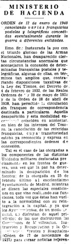 1940-02-07. Franquicia. Supresión concedidas durante al guerra. 1.jpg