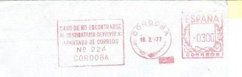 Este es de Cordoba pero no se distingue el numero de maquina.