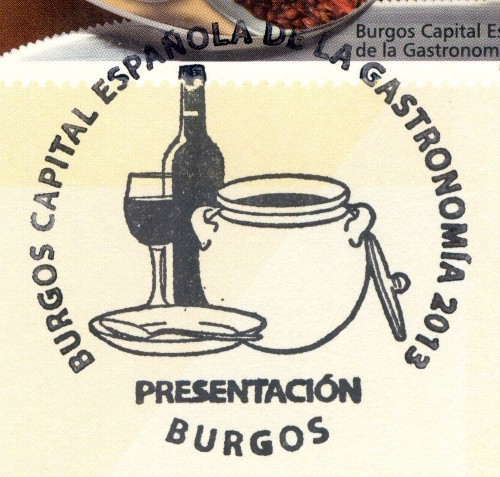 2014-01-23. Burgos capital de la Gastronomía 2013. Presentación. 22-01-2014. Matasellos. Baja.jpg