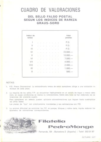 Introducción al Estudio y Relación de los Sellos Falsos Postales de España. Hoja de valoración. Baja.jpg