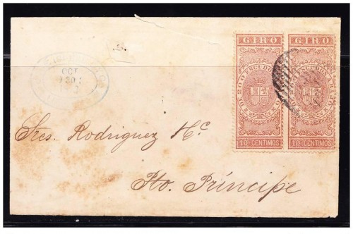 CUBA TO PUERTO PRINCIPE,FISCALES USADOS POR EL CORREO.