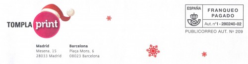 Franqueo Pagado. Tompla Print. I-280240-02. Franqueo Pagado. Publicorreo Aut. nº 209. 2013-12. Con empresa. Baja.jpg
