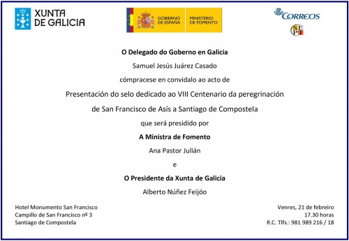 2014-02-14. 1. VIII Centenario de la Peregrinación de San Francisco de Asís a Santiago de Compostela 1214-2014. Presentación. 21-02-2014. Gallego. Baja.jpg