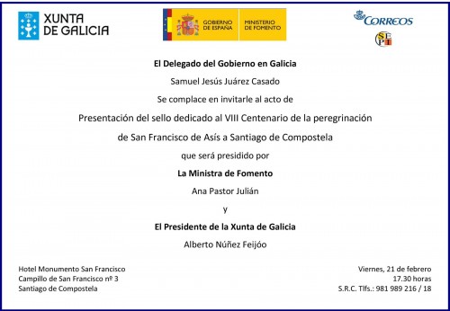 2014-02-14. 1. VIII Centenario de la Peregrinación de San Francisco de Asís a Santiago de Compostela 1214-2014. Presentación. 21-02-2014. Español. Baja.jpg