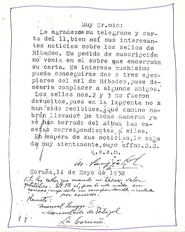 Texto referente a beneficos de Rivadeo.