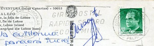 Las Palmas, CORRALEJO - CIRCULAR, 15.JUL.88<br />-éste es el único que conozco de rodillo,<br /><br />y por ahora ésto es todo lo que tengo.<br />Saludos a todos,<br />Miguel Ángel