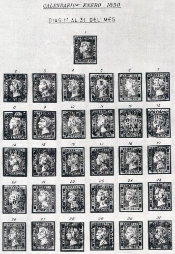Filatelia Cosmos. Remate 60. Lote 337. Número 1A. Plancha I. Calendario enero 1850. Baja.jpg