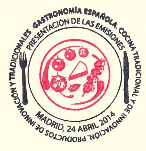 2014-04-24. Gastronomía española. Presentación. 24-04-2014. Matasellos 1. Alta.jpg