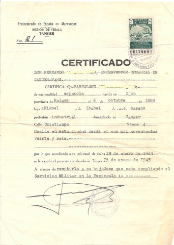Tánger 15 de enero de 1945