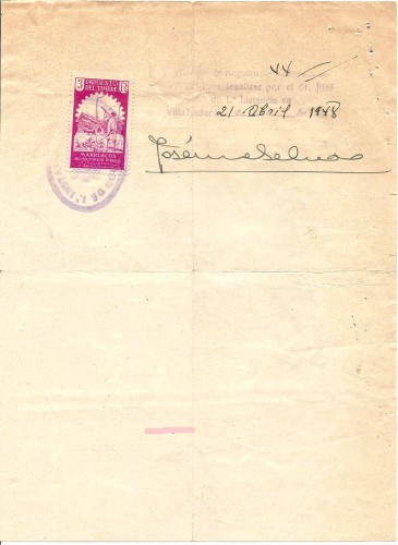 Villa Nador 20 de abril de 1948 reverso