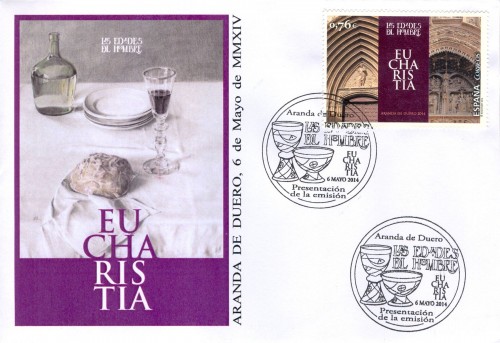 2014-05-06. Las Edades del Hombre. Eucharistia. Presentación. 2014-06-11. Sobre matasellado. Baja.jpg