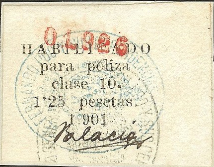 Póliza de 1901 1,25 pesetas, clase 10 Numeración roja.jpg