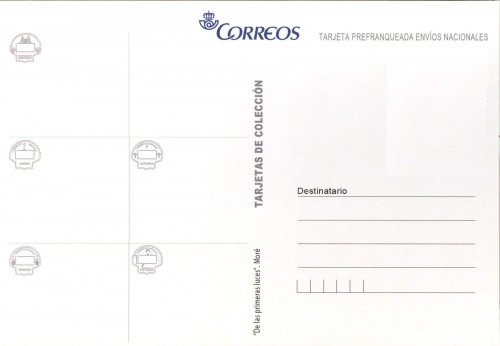 Tarjeta prefranqueda del Camino de Santiago. Reverso. De las primeras luces.jpg