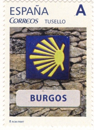 Tarjeta prefranqueda del Camino de Santiago. Sello personalizado. 2014. Burgos. Alta.jpg