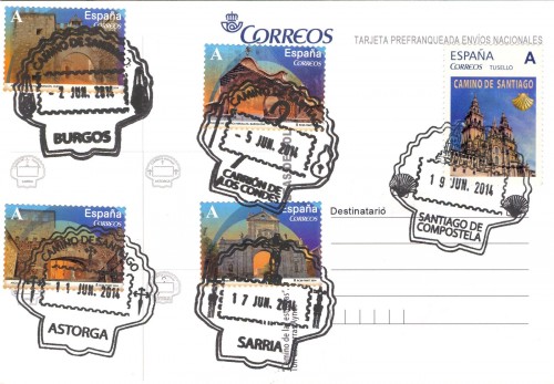 Tarjeta prefranqueda del Camino de Santiago. Camino de las estrellas. Reverso. Compostela completa. Baja.jpg