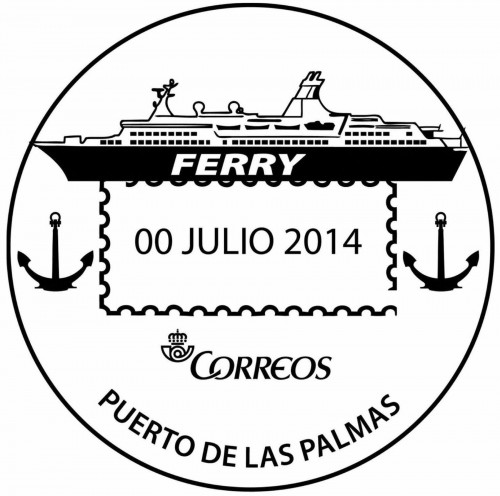 Matasellos turístico. 2014. Canarias. Puerto de Las Palmas. Boceto. Alta.jpg