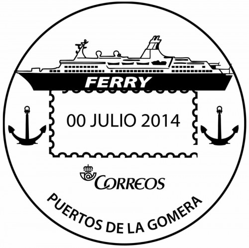 Matasellos turístico. 2014. Canarias. Puertos de La Gomera. Boceto. Alta.jpg