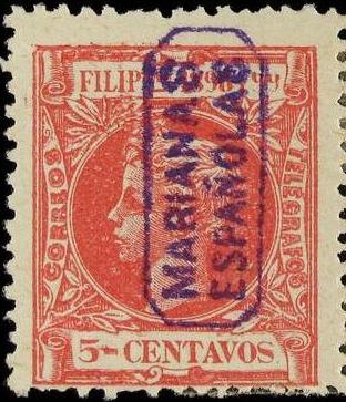 MARIANAS. Ed. 3. 5 ctvos. rosa. (Sello procedente de pareja). Cert. COMEX..jpg