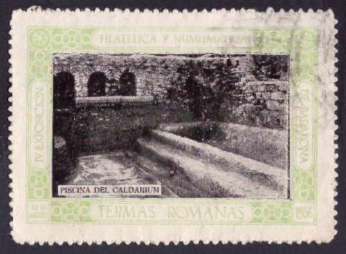 IV Exposicion Filatélica y Numismática de Badalona (1956),Termas Romanas (Piscina del Caldarium) (o)
