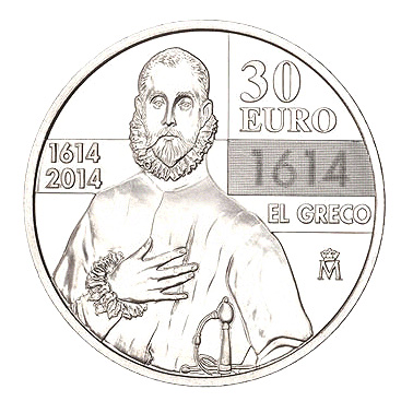 MONEDA 30 EUROS PLATA ESPAÑA 2014 - 400 ANIVERSARIO  FALLECIMIENTO  EL GRECO