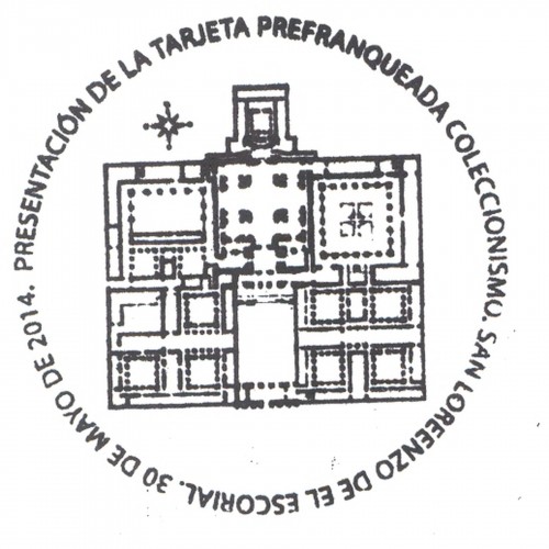 San Lorenzo de El Escorial. 2014-09-06. Filacentro 2014. La Tarjeta del Correo. Matasellos de presentación. Baja.jpg