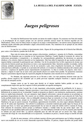 El Eco Filatélico. Número 1221. Septiembre 2013. La Huella del Falsificador. 39. Juegos peligrosos. Cifra de la República. Página 1.jpg