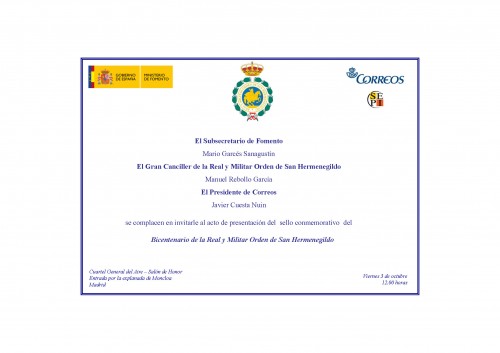 2014-09-10. Segundo Centenario de la Real y Militar Orden de San Hermenegildo 1814-2014. Presentación. 2014-10-03.jpg