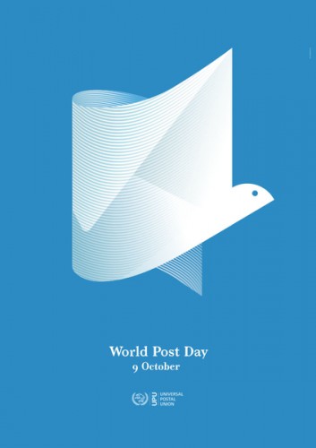 2014-10-09.  NP Correos celebra el 'Dia Mundial del Correo 2014'. Logo World Post Day 9 Octubre.jpg