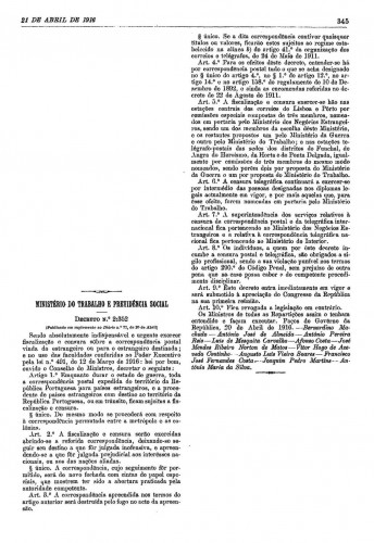Portugal. 1916-04-21. Decreto Número 2352 del 20-04-1916. Cesnura postal. Baja.jpg