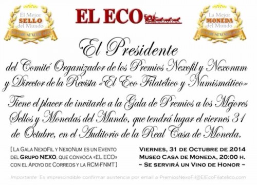 Madrid. 2014-10-31. Premios NexoFil al Mejor Sello y NexoNum. Invitación segunda. Baja.jpg