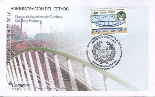 2014-06-20. Cuerpo de Ingenieros de Caminos, Canales y Puertos del Estado. Presentación. 2014-10-21. Sobre matasellado. Baja.jpg
