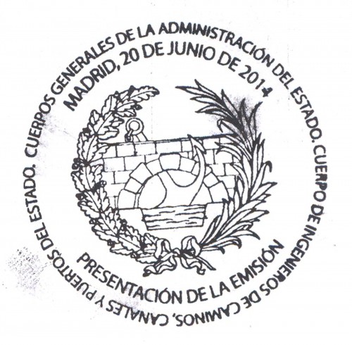 2014-06-20. Cuerpo de Ingenieros de Caminos, Canales y Puertos del Estado. Presentación. 2014-10-21. Matasellos. Baja.jpg
