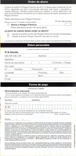 Subdirección de Filatelia. 2014-10. Abono a los Pliegos Premium 2015. Folleto 5. Baja.jpg