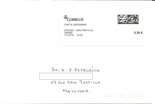 Etiqueta térmica C´an Pastilla (Mallorca)