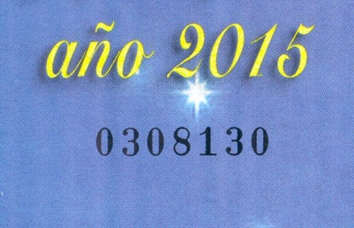 Año 2014. Navidad. Tarifa B. Número 0308130. Baja.jpg