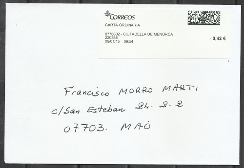 Etiqueta térmica &quot;Ciutadella Menorca&quot;