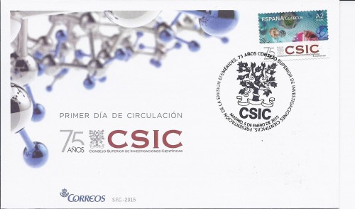 2015-01-05. 75 Aniversario del CSIC. Presentación. 26-01-2015. Sobre matasellado. Baja.jpg