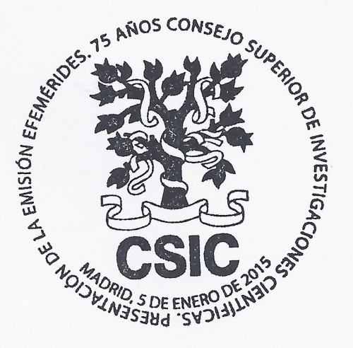 2015-01-05. 75 Aniversario del CSIC. Presentación. 26-01-2015. Matasellos. Baja.jpg