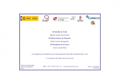 2015-01-05. V Centenario de Santa Teresa de Jesús. Presentación. 06-02-2015.jpg
