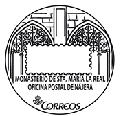 Matasellos turístico. 2015-02. Monasterio de Santa María la Real. Nájera (Paseo de San Julián, 14), La Rioja.jpg