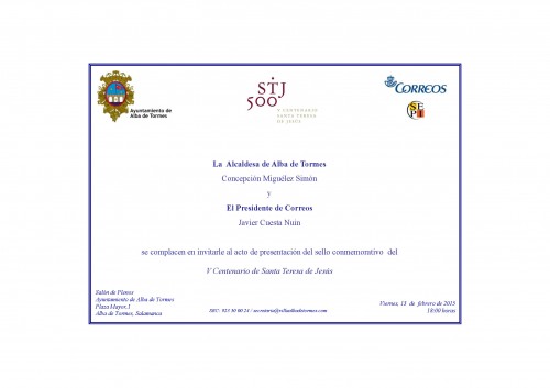 2015-01-05. V Centenario de Santa Teresa de Jesús. Presentación. 13-02-2015.jpg