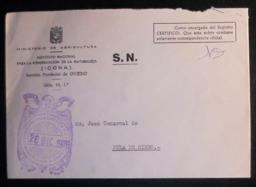Franquicia correos , dirección general de agricultura  s.n. de cultivo y fermetación del tabaco , Oviedo -Asturias 1976
